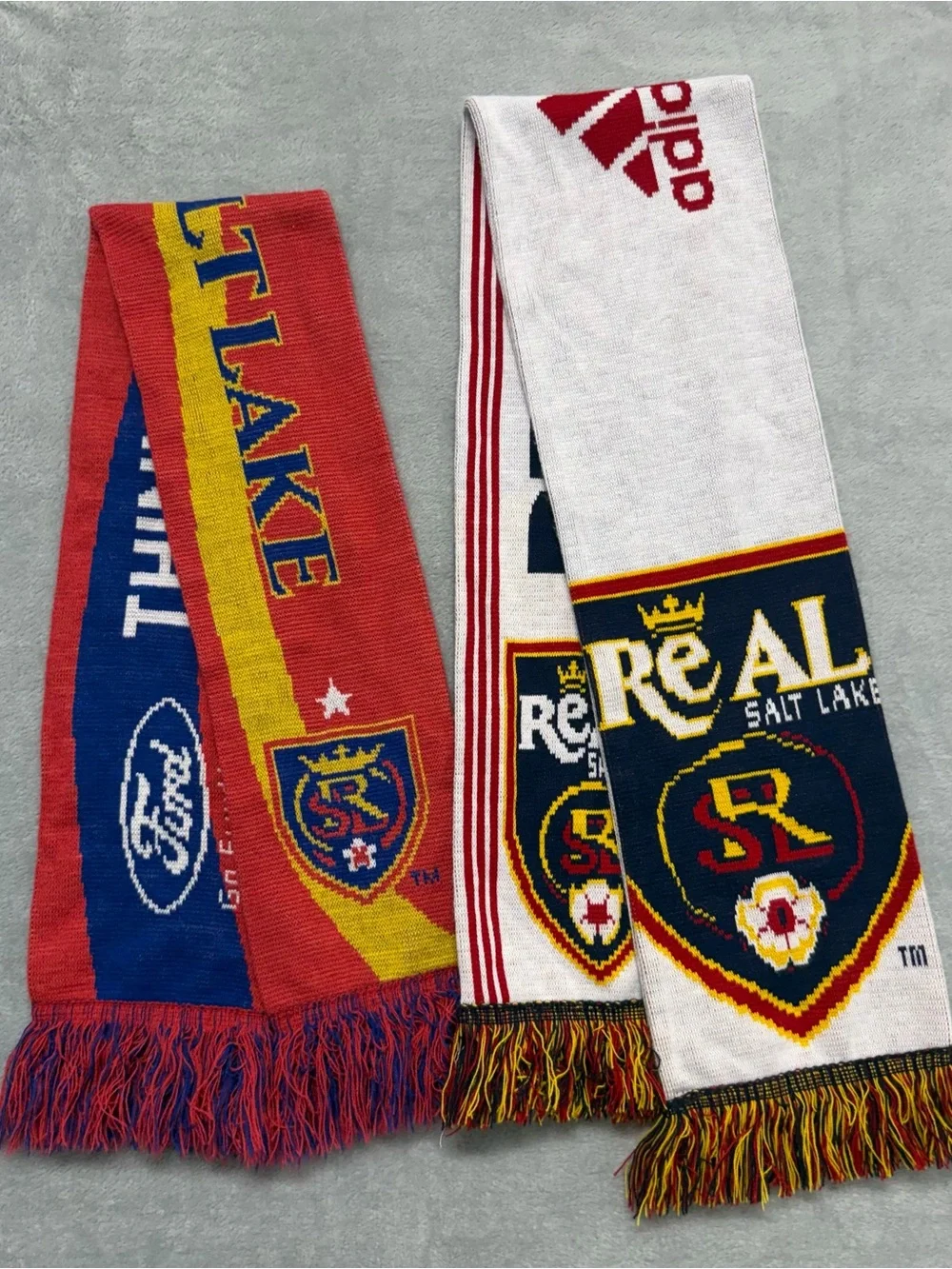 2 Pack Real Salt Lake MLS Adidas Unisex Scarf Soccer Football Futbol Utah Fringe
